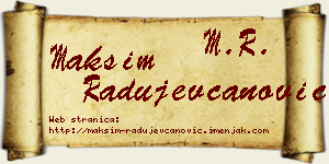 Maksim Radujevčanović vizit kartica